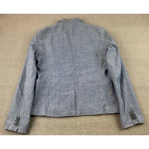 J.Crew Schoolboy Womens Jacket Size 8‎ Blue 100% Cotton Pockets Front Buttons - Picture 2 of 9